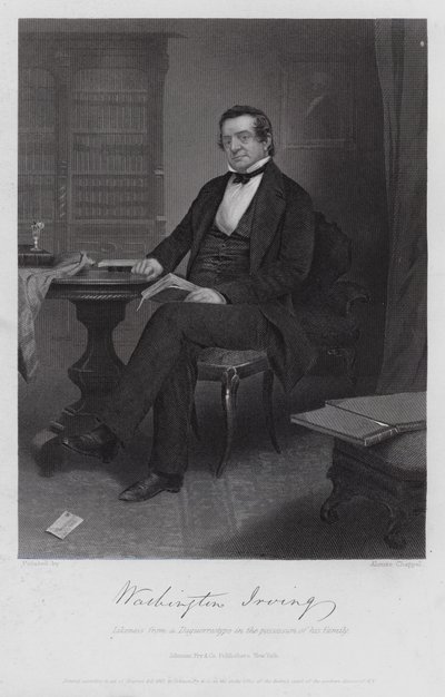 Washington Irving (gravür) by Alonzo (after) Chappel