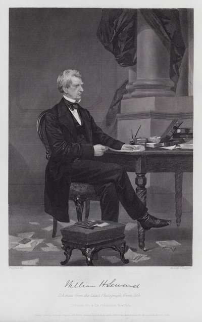 William Henry Seward (gravür) by Alonzo (after) Chappel