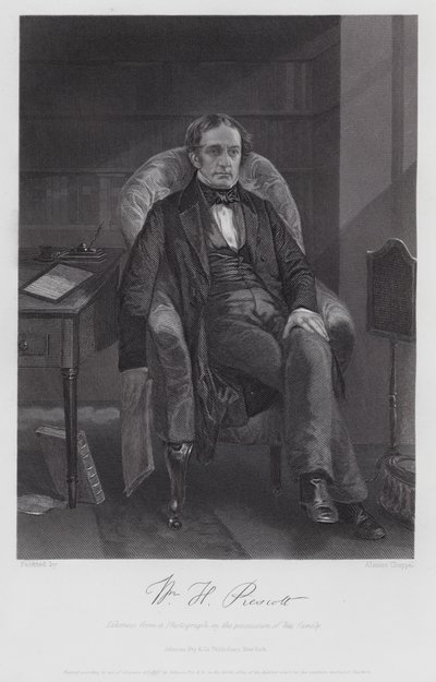 William Hickling Prescott (gravür) by Alonzo (after) Chappel