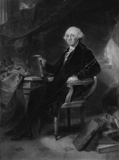 George Washington: Bir Gravür için Tasarım, yakl. 1860. by Alonzo Chappel