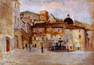 Assisi, Alfonso Hollaender (1845-1923), panel üzerine yağlı boya by Alphons Hollaender