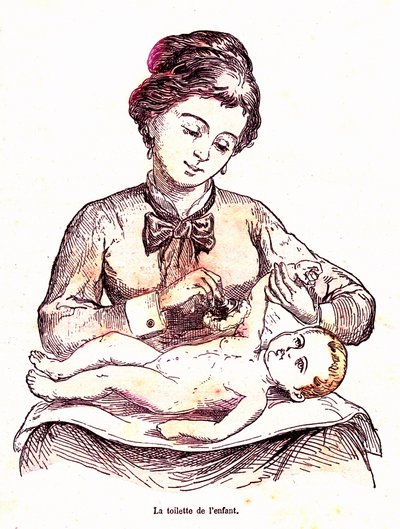 Çocuğun Tuvaleti - Normal Yaşam ve Sağlık, J. Rengade. Çizim A. Demarle 1881 by Alphonse Demarle