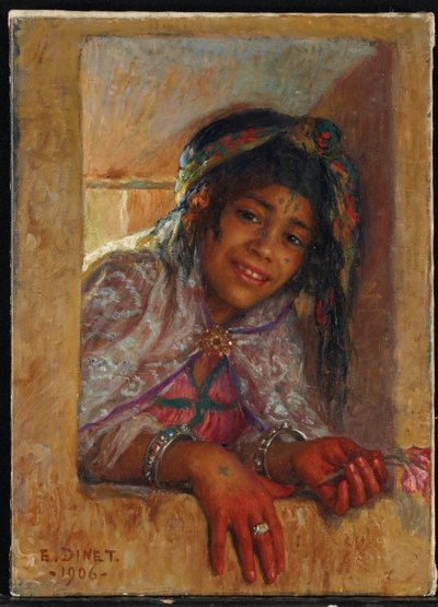 penceredeki kız by Alphonse Etienne Dinet