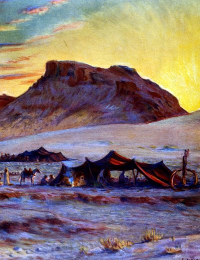 Çölde Arap Göçebeler Grubu. Nasreddine Dinet (Alphonse-Étienne Dinet) tarafından. 1861 – 1929. Fransız oryantalist ressam 1918 by Alphonse Etienne Dinet