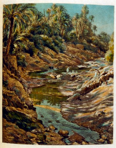 Arap yaşamının 'Serap' Sahnelerinden Dinet'in illüstrasyonu. 1906. Seraplar, Scénes De La Vie Arab, Etienne Dinet tarafından, Silman Ben Ibrahim Bamer'in yorumuyla resimlendi. Nasreddine Dinet, Alphonse-Étienne Dinet olarak doğdu; (1861-192 by Alphonse Etienne Dinet