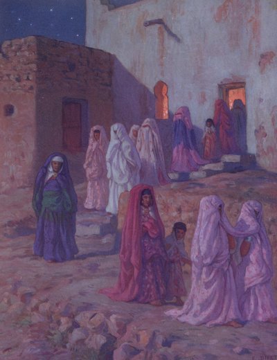 Mouled arifesinde köyün camisini terk eden Müslümanlar, 1918