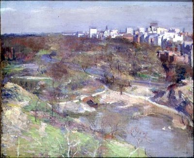 Central Park, New York (tuval üzerine yağlı boya) by Alphonse Jongers