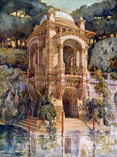 Süslü Bahçe (renkli taş baskı) by Alphonse Laverriere