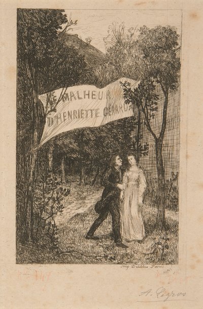 Le Malheur d için 2 İllüstrasyon by Alphonse Legros