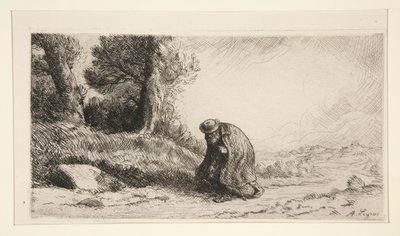 Bir Yol Boyunca İlerleyen Bir Serseri by Alphonse Legros