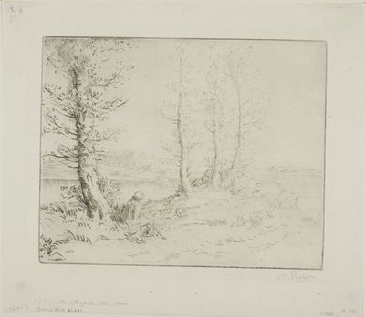 Nehir kıyısı boyunca by Alphonse Legros