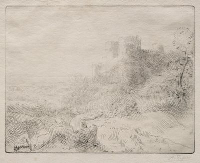 Eski Bir Şato. by Alphonse Legros