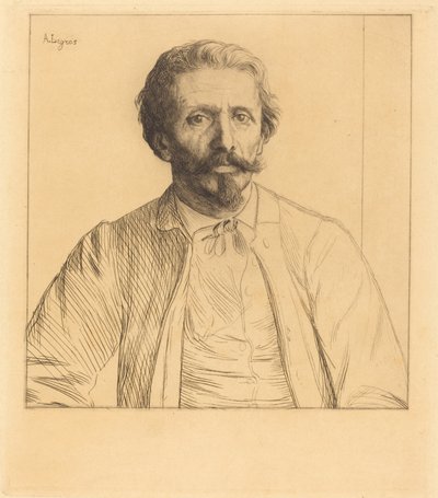 Auguste Delatre. by Alphonse Legros