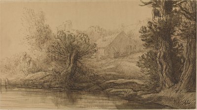bir nehir kıyısı by Alphonse Legros