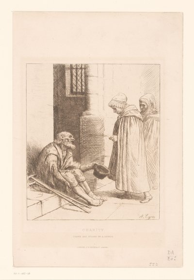 Bir merdiven üzerinde dilenci Hayır kurumu (nesne üzerindeki başlık) by Alphonse Legros
