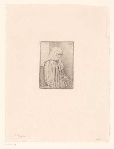Başörtülü Breton kadın by Alphonse Legros