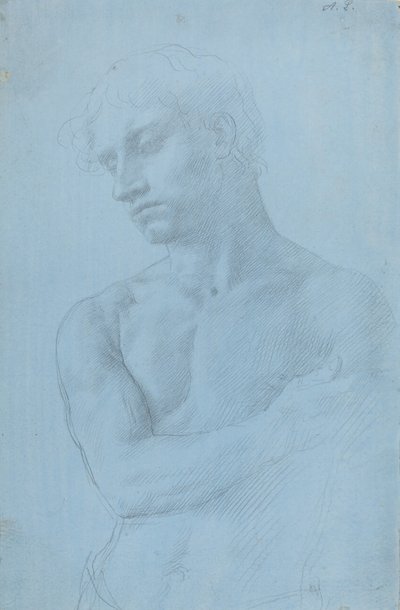 Çıplak Adam Büstü. by Alphonse Legros