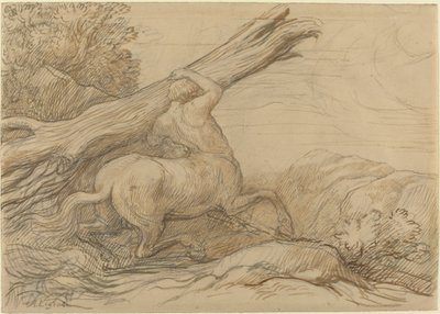Bir Ağaç Gövdesi Taşıyan Sentor by Alphonse Legros