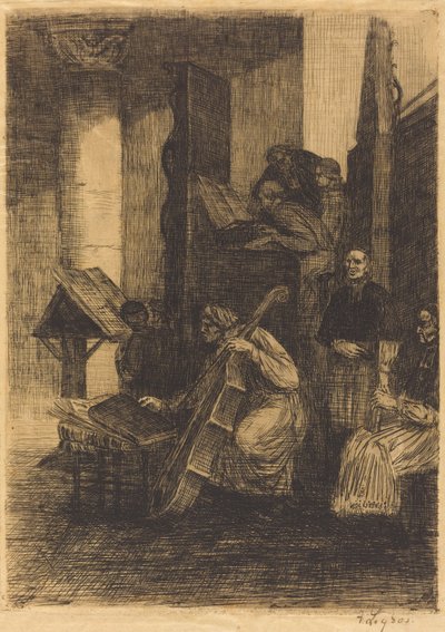 İspanyol Kilisesinde Koro Bir İspanyol kilisesinin korosu, 1860. by Alphonse Legros
