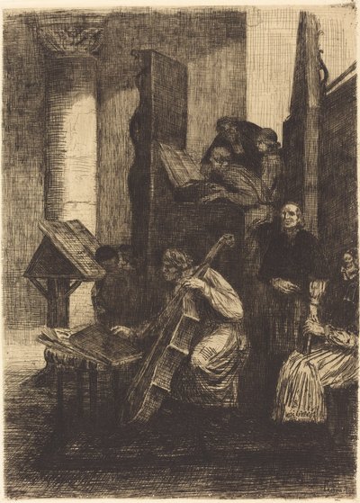 İspanyol Kilisesinde Koro Bir İspanyol kilisesinin korosu, 1860. by Alphonse Legros