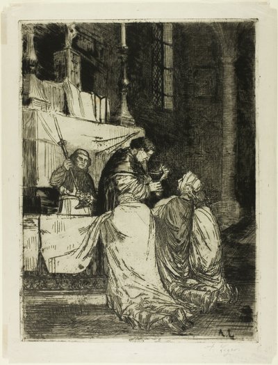 St. Médard Kilisesi'nde Komünyon by Alphonse Legros