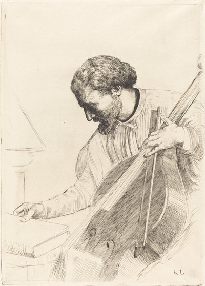 Kontrbas Oyuncu Kontrbas çalar. by Alphonse Legros
