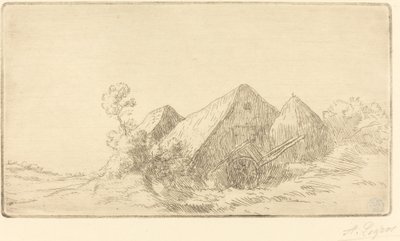 Arabalı Kulübe (Chaumiere a la charette) by Alphonse Legros