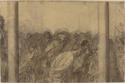 İki Sütun Arasında Görülen İnsan Kalabalığı [versso] by Alphonse Legros
