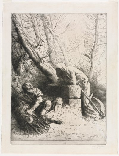 Ölüm ve Oduncu, 1881. by Alphonse Legros