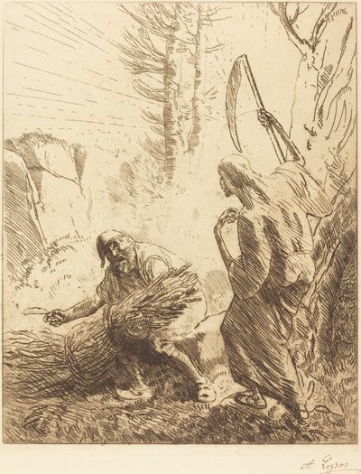 Ölüm ve Oduncu, 3. tabak (La mort et le bucheron) by Alphonse Legros