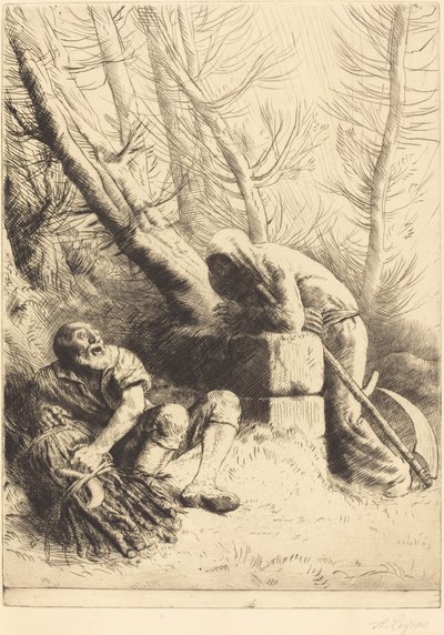 Ölüm ve Oduncu, 4. levha La mort et le bucheron. by Alphonse Legros