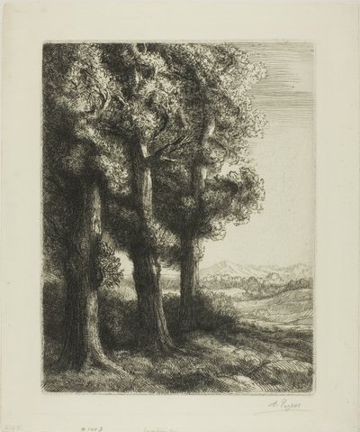 Bir Ağacın Kenarı by Alphonse Legros
