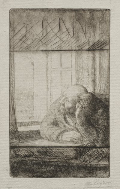 Pencerede Akşam by Alphonse Legros