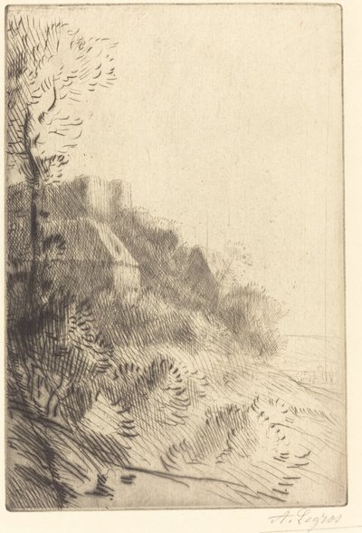 Güneş Işığında Bir Yamaçta Çiftlik by Alphonse Legros