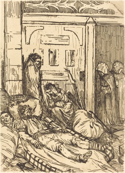 Sahra Hastanesi Ambulansı. by Alphonse Legros