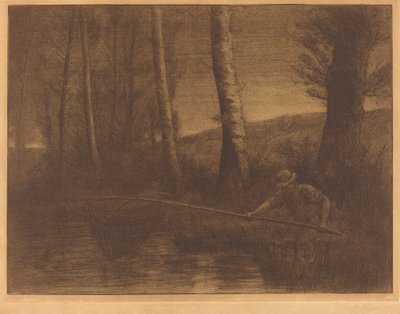 Çember ağlı balıkçı (La peche a la bela) by Alphonse Legros