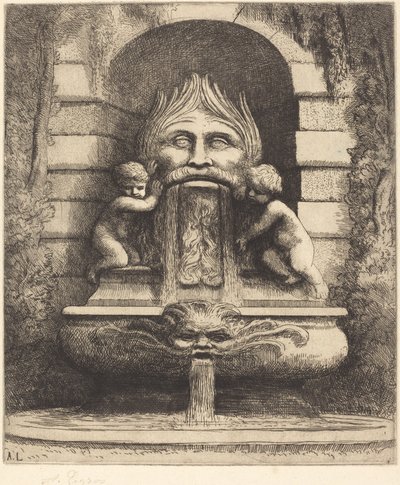 Çeşme: Grotesk, Çocuklar ve Havza Une çeşmesi: Maske, enfants ve bassin. by Alphonse Legros