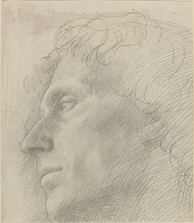 Sola bakan bir adamın başı by Alphonse Legros