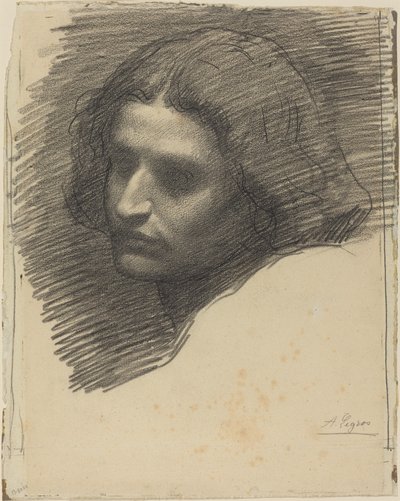 Sola bakan bir adamın başı [rekto]. by Alphonse Legros