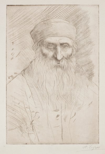 Uzun Sakallı Bir Adamın Başı by Alphonse Legros