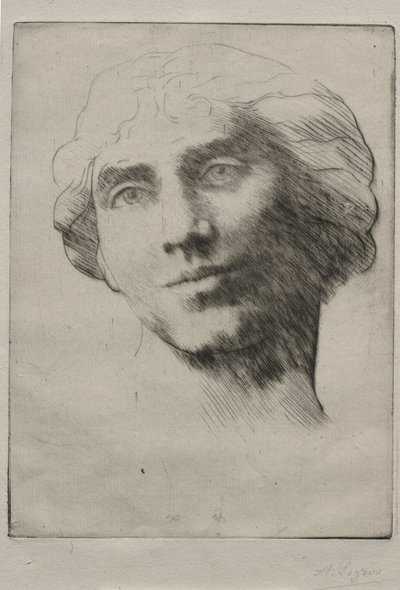 Genç Bir Kadının Başı by Alphonse Legros