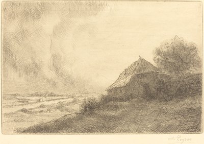 Bir Yamaçta Hovel (Masure sur la colline) by Alphonse Legros