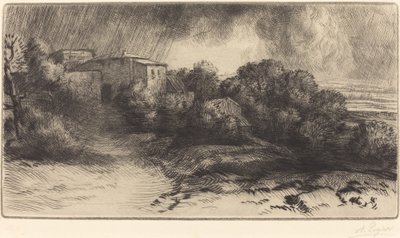 Bir Fırtınada Brieux'de Çiftlik by Alphonse Legros