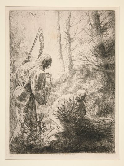 La Mort, le Bucheron, No. 2 (Ölüm ve Oduncu) by Alphonse Legros