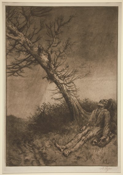 La mort du vagabond (Vagabond'un Ölümü) by Alphonse Legros