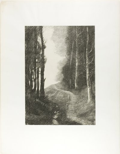 Huş Ağaçları ile Manzara by Alphonse Legros