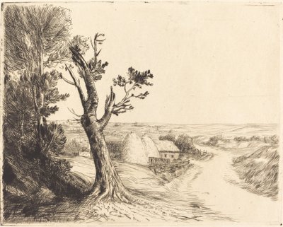 Saman Yığınları ile Peyzaj by Alphonse Legros
