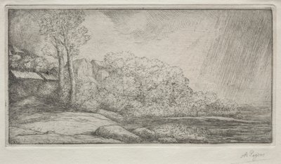 İki Ağaçlı Manzara İki Ağaçlı Manzara. by Alphonse Legros