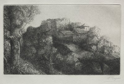 Binalar ile manzara. by Alphonse Legros