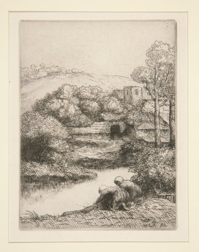 Çamaşırhane veya Çamaşırcı Kadın by Alphonse Legros